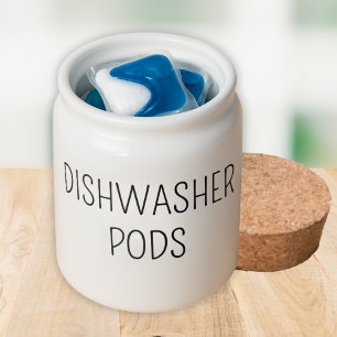 Small Dishwasher Pods Ceramic Jar (Fits 6-10u)