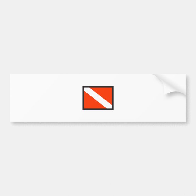 SMALL DIVE FLAG BUMPER STICKER (Front)