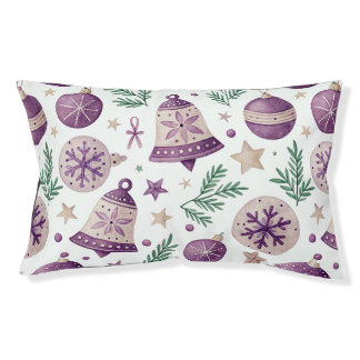 "Small Dog Bed – Violet Christmas Pattern"