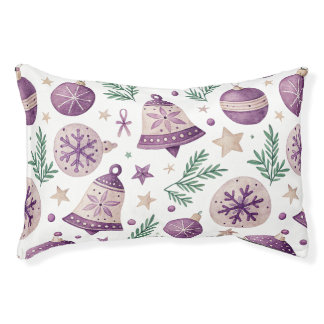 Small Dog Bed – Violet Christmas Pattern