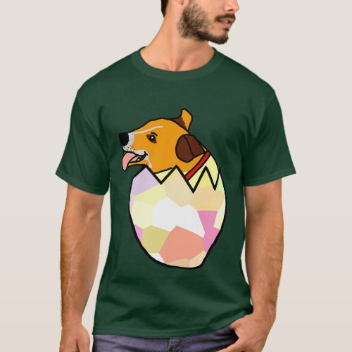 Small Dog Hatching from Easter Egg T_Shirt