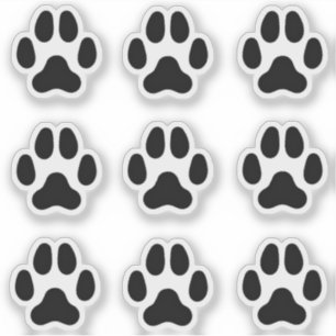 Small Dog Paw Prints Black Animal Tracks Sticker