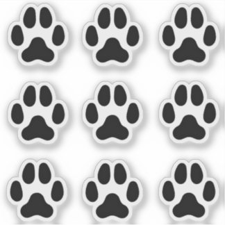 Small Dog Paw Prints Black Animal Tracks Sticker