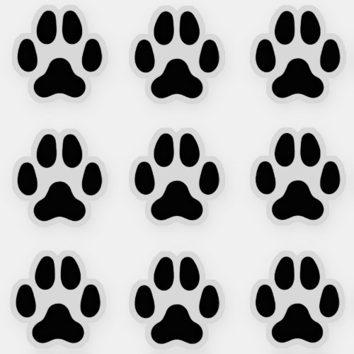 Small Dog Paw Prints Black Animal Tracks Sticker