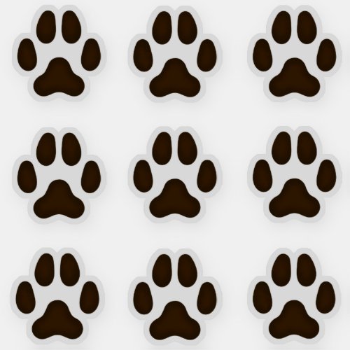 Small Dog Paw Prints Dark Brown Pet Stickers