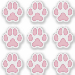 Small Dog Paw Prints Pink Animal Tracks Sticker