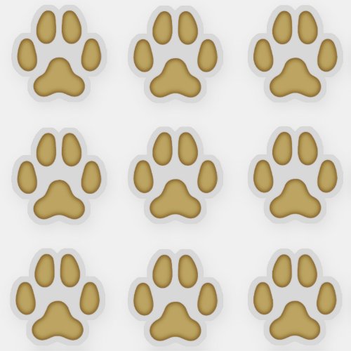 Small Dog Paw Prints Tan Animal Tracks Sticker
