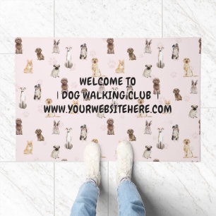 Small DogPuppy watercolor dogs WELCOME Doormat