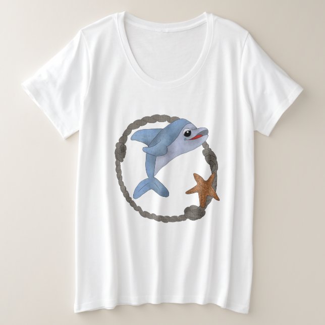 small dolphin plus size T-Shirt (Design Front)