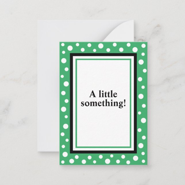Small Dot "A Little Something!" Cards_Green Note Card (Front)
