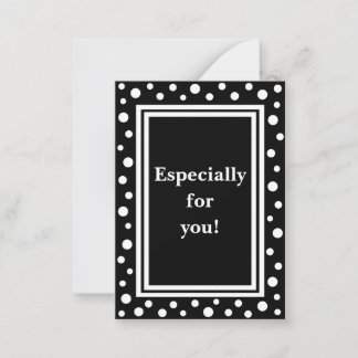 Small Dot Gift Note Cards_Black&White Card