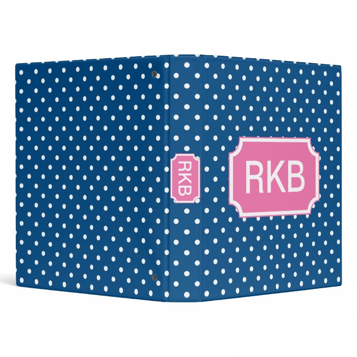 Small Dot Navy Vinyl Binder