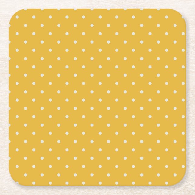 Small Dots Candy Yellow Paper Coaster (Front)
