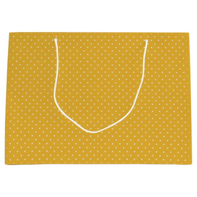 Small Dots Candy Yellow Pattern Large Gift Bag (Front)