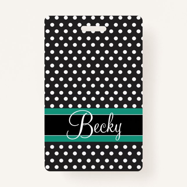 Small Dots Luggage Tag Badge (Front)