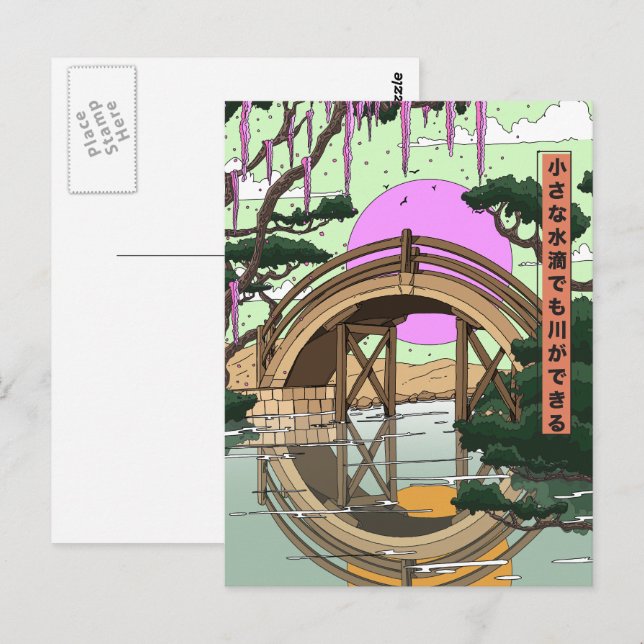 Small drops of water can also make a river postcard (Front/Back)