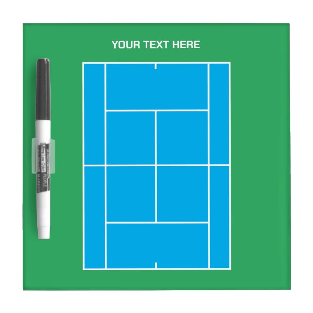 Small dry erase board with tennis court layout (Front)