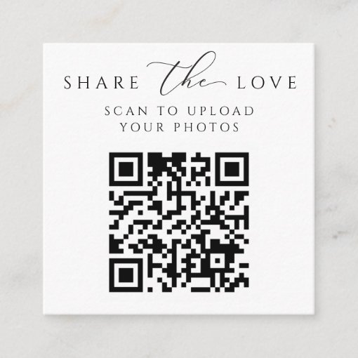 Small Elegant Share the Love Cards with QR Code | Zazzle