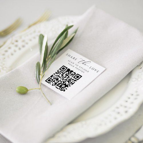 Small Elegant Share the Love Cards with QR Code