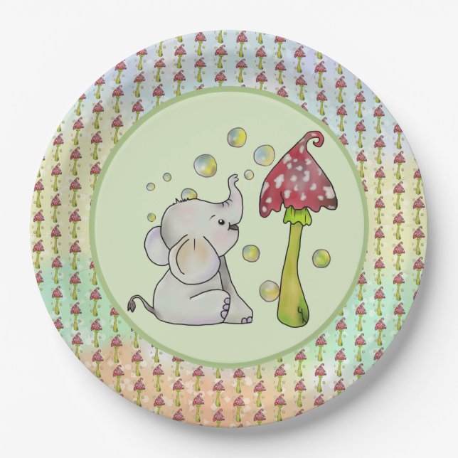 small elephant paper plates (Front)