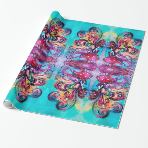 SMALL ELF OF MUSHROOMS Abstract Figurative Fantasy Wrapping Paper