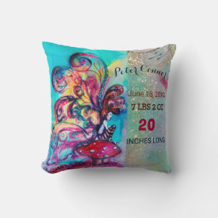 SMALL ELF OF MUSHROOMS BABY SHOWER Boy Baby Status Throw Pillow