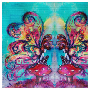 Small Elf of Mushrooms Fantasy Fabric