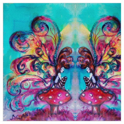 Small Elf of Mushrooms Fantasy Fabric