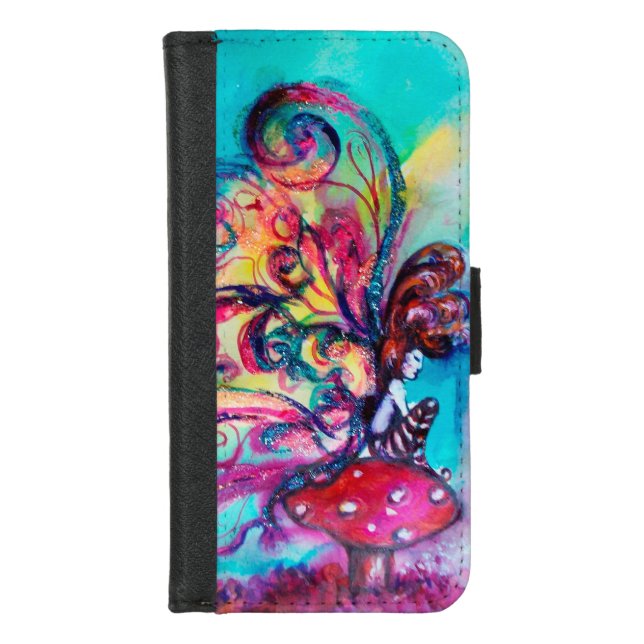 SMALL ELF OF MUSHROOMS Fantasy iPhone Wallet Case (Front)