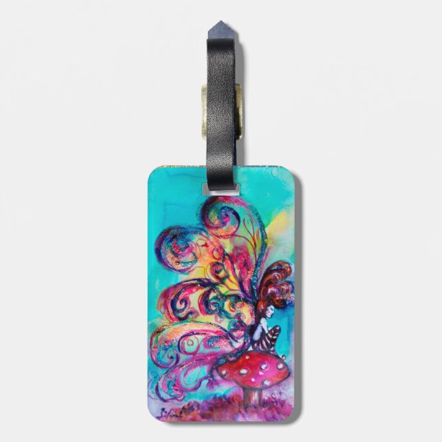 SMALL ELF OF MUSHROOMS LUGGAGE TAG (Back Vertical)