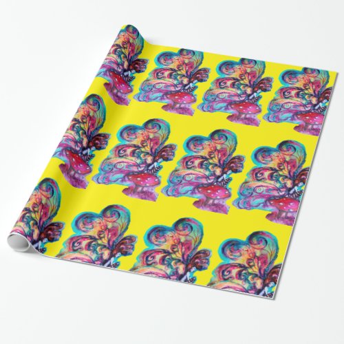 Small Elf of Mushrooms _MAGIC BUTTERFLY PLANT Wrapping Paper