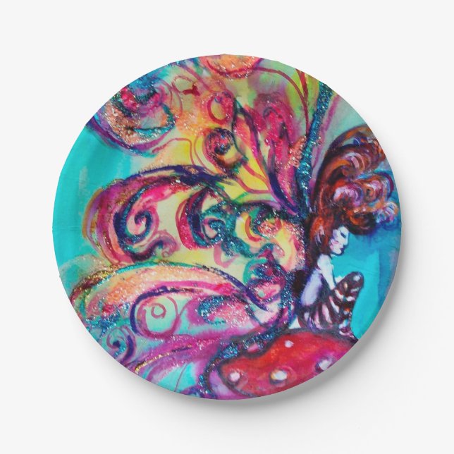 SMALL ELF OF MUSHROOMS PAPER PLATES (Front)