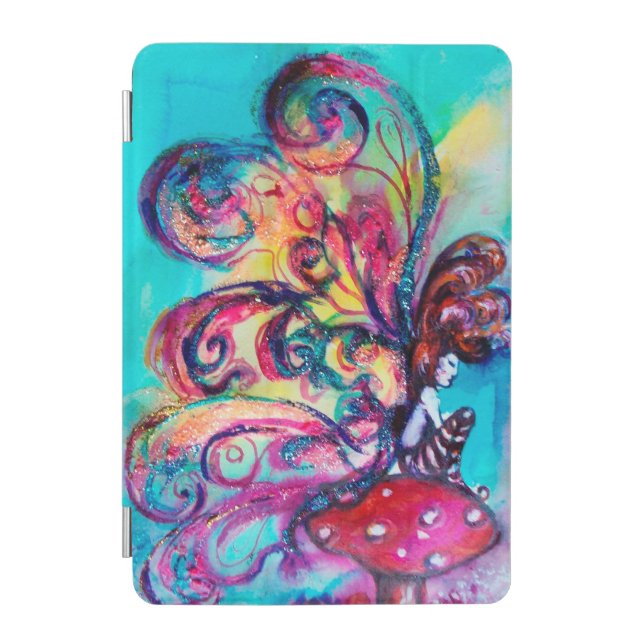 SMALL ELF OF MUSHROOMS Pink Blue Fantasy iPad Mini Cover (Front)