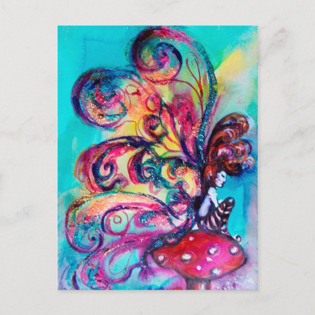 Small Elf of Mushrooms Postcard (Front)