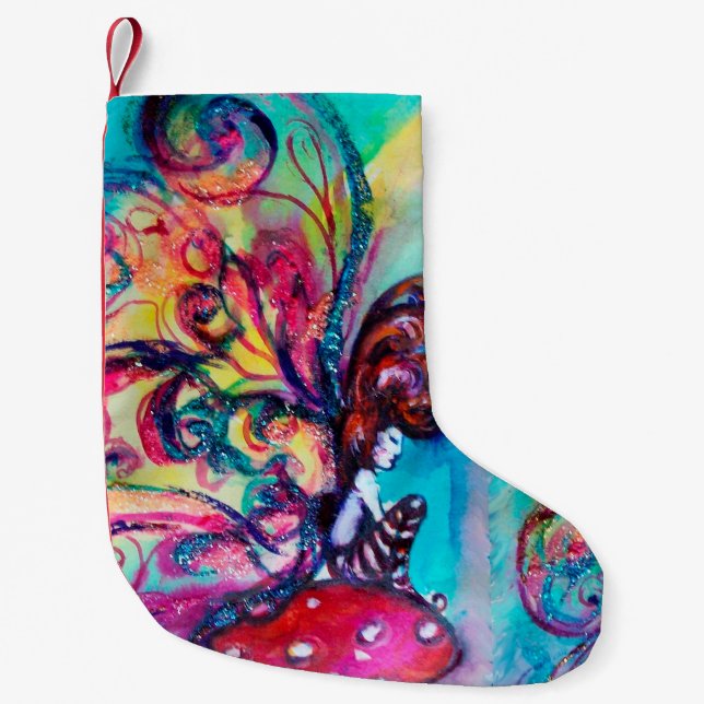SMALL ELF OF MUSHROOMS SMALL CHRISTMAS STOCKING (Front)