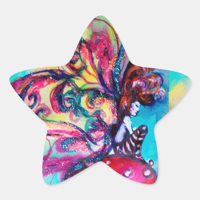 Small Elf of Mushrooms Star Star Sticker (Front)