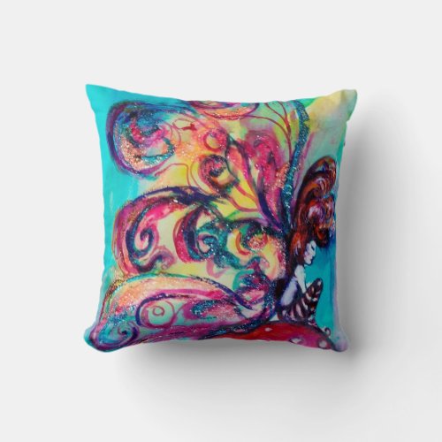 SMALL ELF OF MUSHROOMS THROW PILLOW