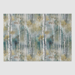 Small Endless Birch Tree Dreamscape Trees in Mist Tissue Paper