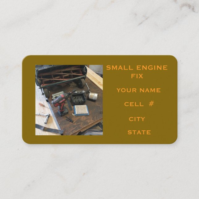 Small Engine Fix  Business Card (Front)