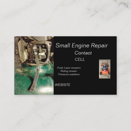 Small engine lawn mower repair business card