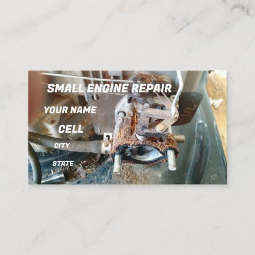 Small engine mower repair business card