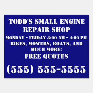 Small engine repair business sign