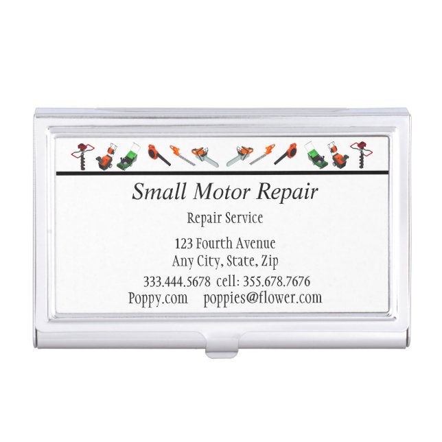 Small Engine Repair Custom  Business Card Case (Front)