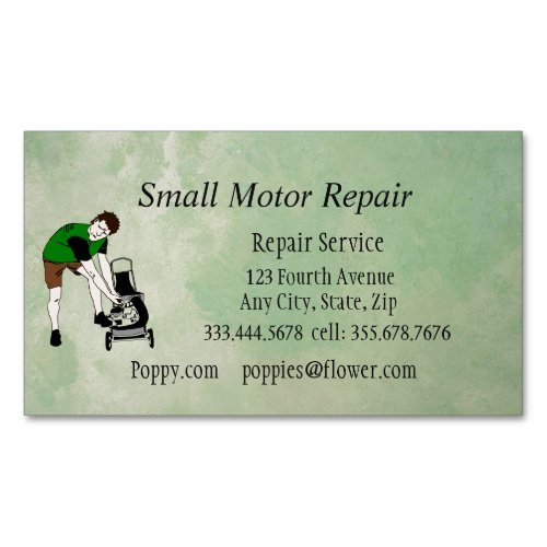 Small Engine Repair Custom  Business Card Magnet
