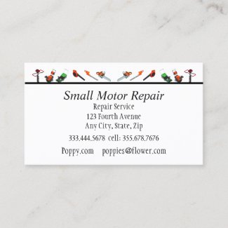 Small Engine Repair Custom Business Cards