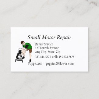Small Engine Repair Custom Business Cards