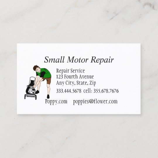 Small Engine Repair Custom Business Cards Zazzle
