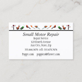Small Engine Repair Custom Business Cards