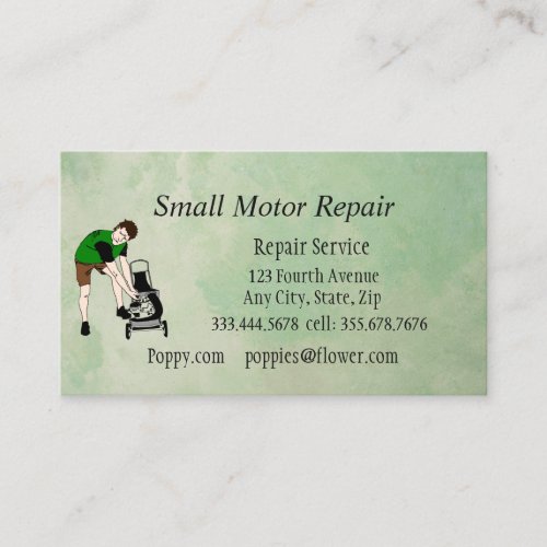 Small Engine Repair Custom Business Cards