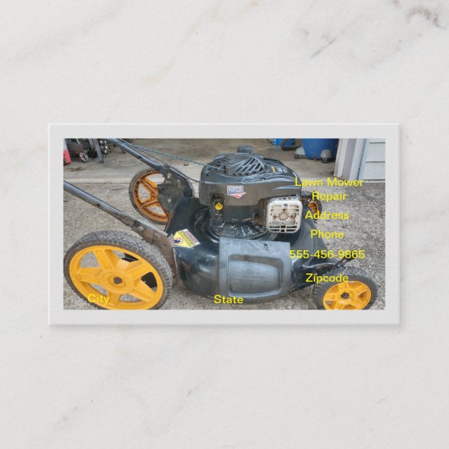 Small Engine Repair mechanic Business Card (Front)